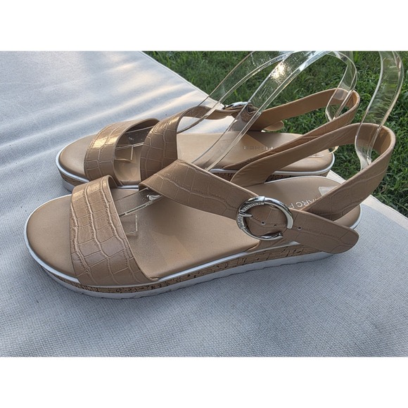 Marc Fisher Gordy Size US 9.5M Women's Strappy Wedge Sandals Dark Natural - Picture 8 of 15